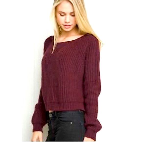 Maroon Knit Sweater - Picture 1 of 7